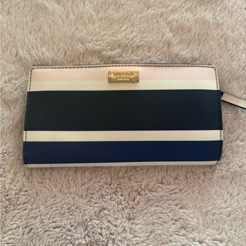 Kate Spade Black and White Striped Wallet